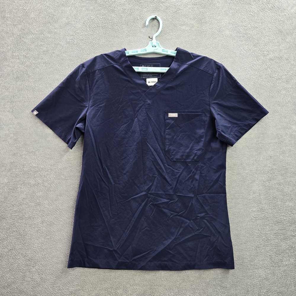 FIGS Women Scrub Top S Blue PO#3658 Short Sleeve